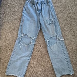 Distressed Light Blue Jeans